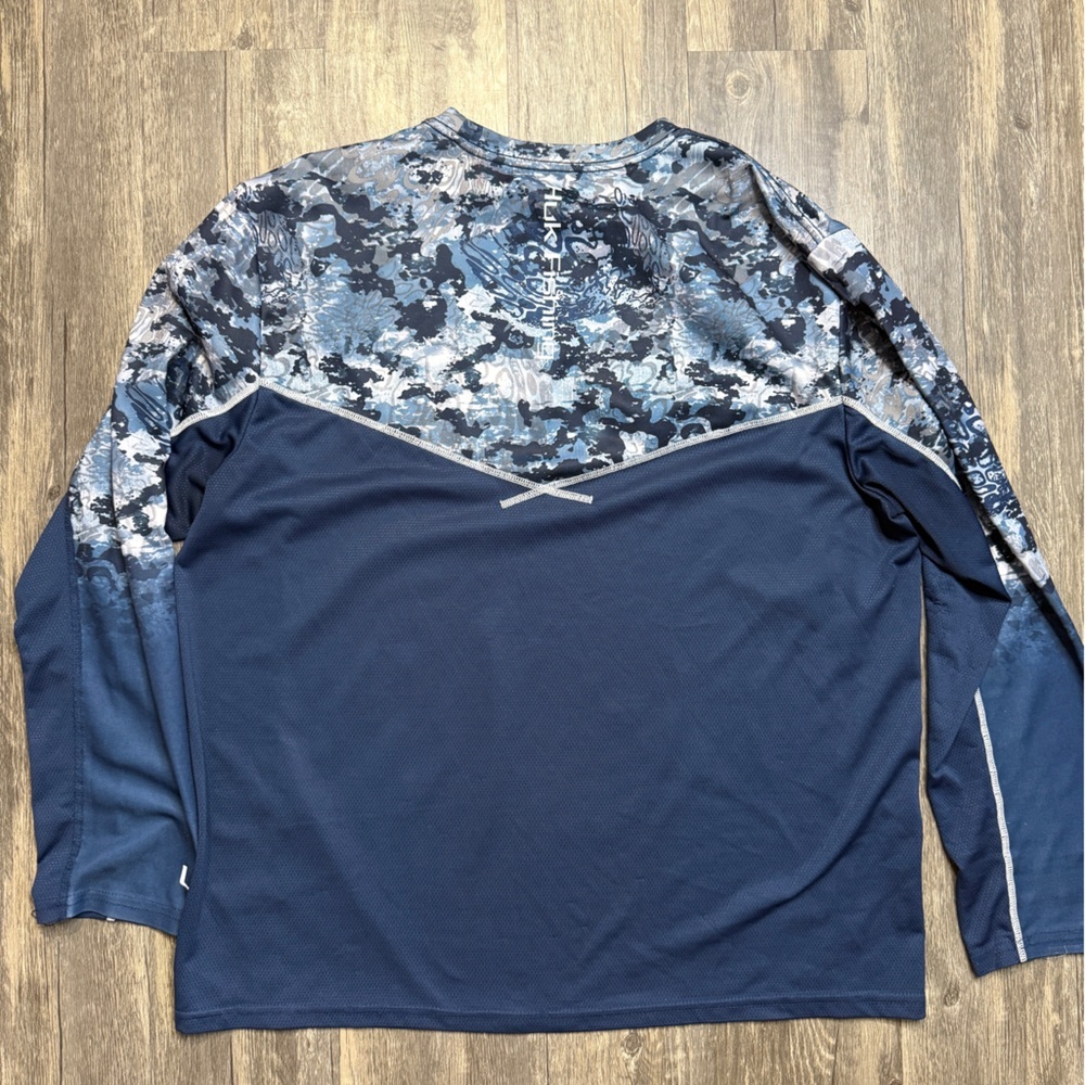 Huk Men's Navy and Gray Camo Long Sleeve Shirt - Picture 6 of 8
